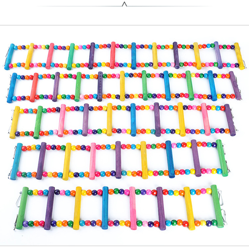 Παπαγάλος Σκάλα Αναρρίχησης Παιχνίδι Πουλί κατοικίδιων ζώων Ανάρτηση Εκπαίδευσης Γέφυρα Έγχρωμη άσκηση Μπάλα Ξύλο Molar Toy Budgerigar Supplies Cockatiel