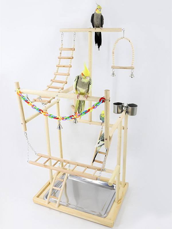 Papagáj Játszótér Madár Játszóállvány Kakas Játszó tornaterem lengő létrákkal Etető harapás játékok Lovebirds Activity Center