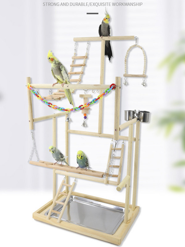 Papagáj Játszótér Madár Játszóállvány Kakas Játszó tornaterem lengő létrákkal Etető harapás játékok Lovebirds Activity Center