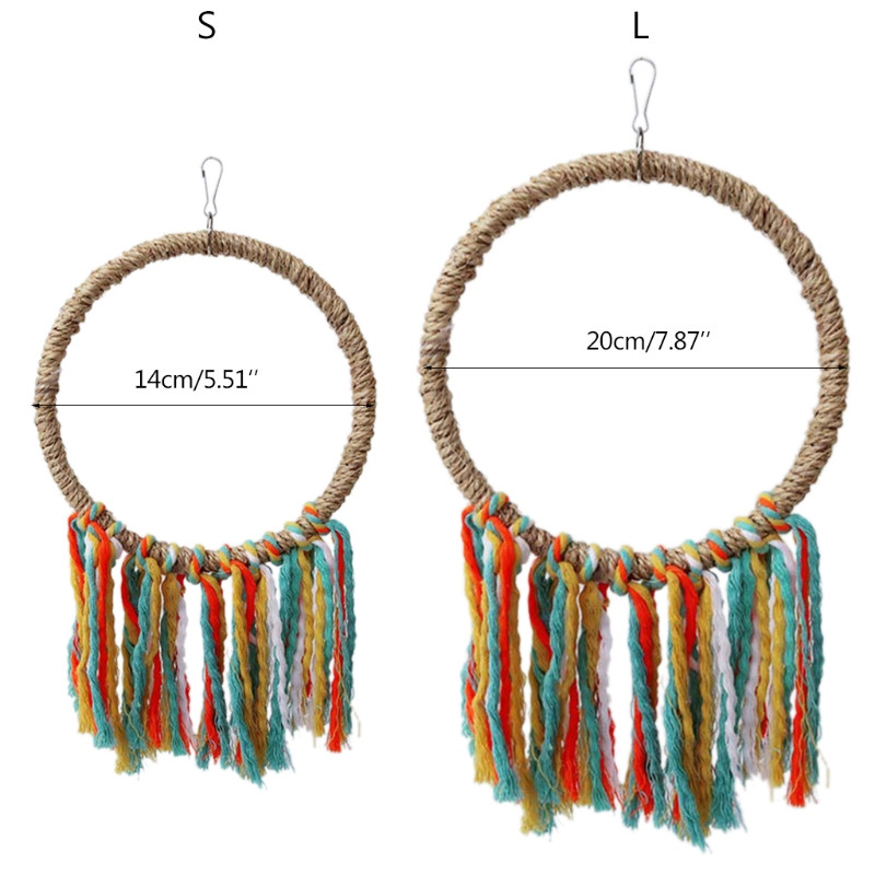 Naminių paukščių žaislas Medvilnė virvė, ratas, žvalgybos vystymas