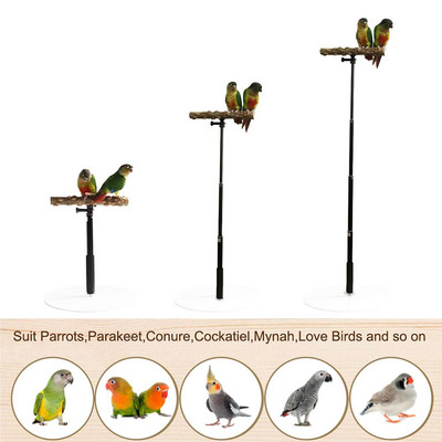 Parrot Desktop Stand Adjustable Playstand For Bird Wood Parrot Play Stand Cockatiel Playground With Retractable Design Playstand