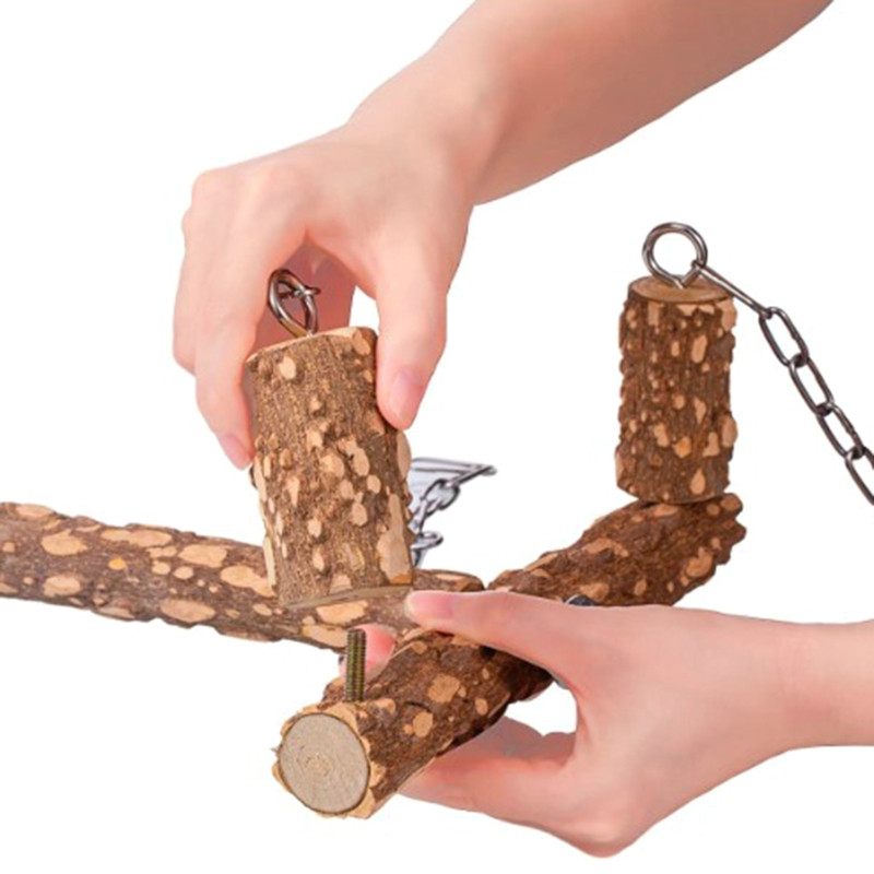 Paukščių sūpynės narveliui 15 colių papūga ešerys Natūralaus medžio paukščių žaislas papūgas kramtomieji žaislai dideliems paukščiams aroms kačiukai