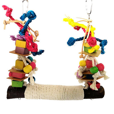 Jucării pentru papagal pentru păsări Leagăn agățat Accesorii pentru cușcă pentru păsări Jucărie Biban Jucării de mestecat pentru perusi Calopi păsări Iubire Conuri Budgie
