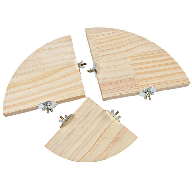 Ξύλινη βάση βάσης πλατφόρμας Παιχνίδια κλουβί πουλιών Perches σε σχήμα βεντάλιας για σκίουρος τσιντσιλά παπαγάλου χάμστερ