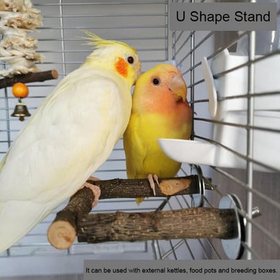 Natural Wood Pet Parrot Raw Wood Fork Tree Branch Stand Rack Squirrel Bird Hamster Branch Perches Chew Bite Toys Stick