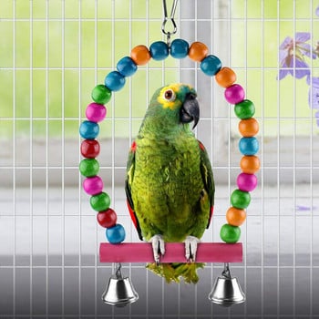 6 τεμ. Bird Parrot Toys, Bird Swing Toy Πολύχρωμο μασώμενο κρεμαστή αιώρα Κούνια κουδούνι κατοικίδιο σκάλες αναρρίχησης Παιχνίδια Παιχνίδια πουλιών για Parro