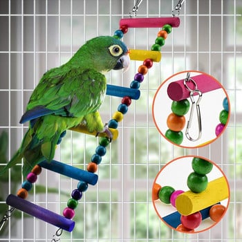 6 τεμ. Bird Parrot Toys, Bird Swing Toy Πολύχρωμο μασώμενο κρεμαστή αιώρα Κούνια κουδούνι κατοικίδιο σκάλες αναρρίχησης Παιχνίδια Παιχνίδια πουλιών για Parro