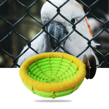 Гнездо за птици за домашни любимци Висящи играчки за легло Ръчно плетена колиба за влюбени какаду канарчета