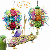 3Pcs/lot Bird Parrot Set igračaka Šareni Shredder Foraging Assorted Hanging Cage Bird Chewing Rack Igračke Pet Parrot Molar Bite Igračka