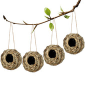Birds Nest Bird Cage Reed Grass Spherical Hummingbird Nest Outdoor Decorative Weaved Hanging Bird Nest Hous Proficient