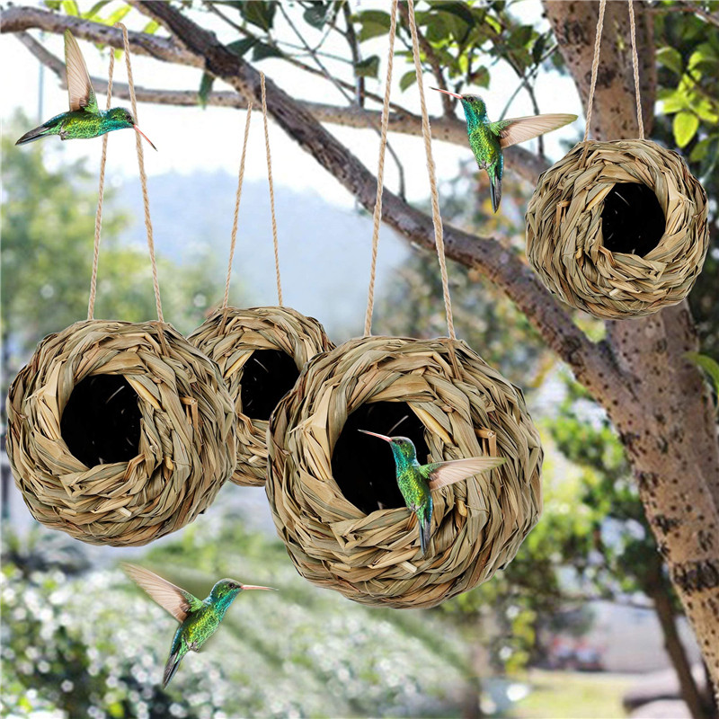 Birds Nest Bird Cage Reed Grass Spherical Hummingbird Nest Outdoor Decorative Weaved Hanging Bird Nest Hous Proficient