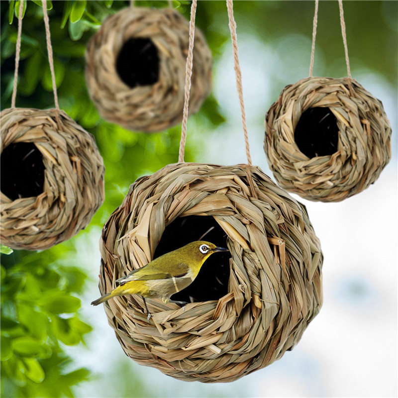 Birds Nest Bird Cage Reed Grass Spherical Hummingbird Nest Outdoor Decorative Weaved Hanging Bird Nest Hous Proficient