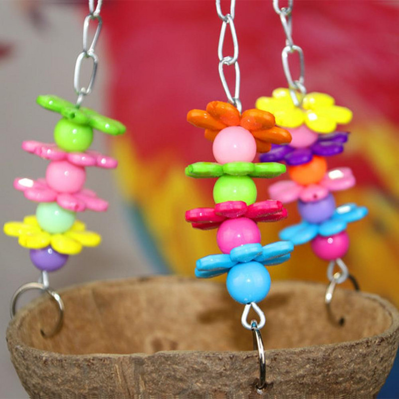 Paukščių sūpynės žaislas naminiams gyvūnėliams hamakas Kabantis paukščių lizdo narvelio lova kokoso lukšto papūgos sūpynės paukščių sūpynių stovas žaislų šėrimo įranga