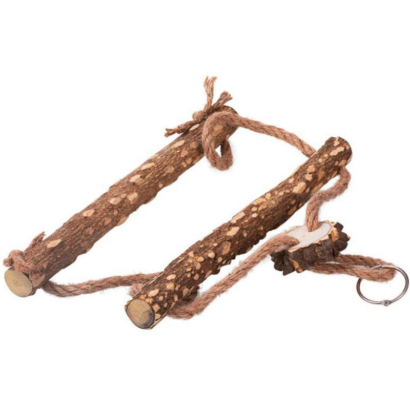 Jucărie leagăn de păsări Biban de păsări Cușcă de papagal din lemn Leagăn de biban din lemn Jucărie de mestecat pentru păsări de dragoste