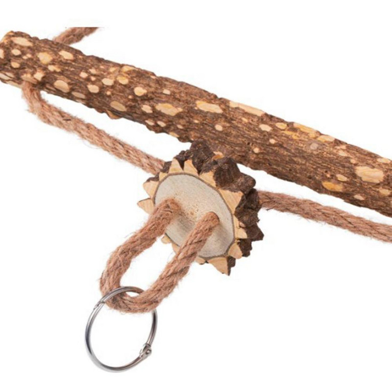 Jucărie leagăn de păsări Biban de păsări Cușcă de papagal din lemn Leagăn de biban din lemn Jucărie de mestecat pentru păsări de dragoste