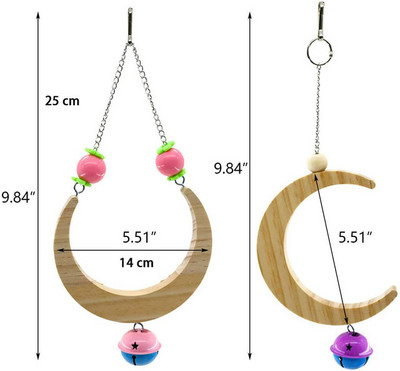 2 bucăți consumabile pentru papagali Jucării pentru păsări în formă de jumătate de lună și jucării pentru cușcă de cusut pentru papagali în formă de U pentru păsări mici, cum ar fi budgerigar sau canar