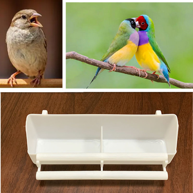 2in1 Maisto vandens dubuo Dvigubas šėrimo puodelis Paukščių balandžių Kanarų narvelio lesyklėlė Papūga Naminių paukščių voljeras Pakabinamas stovas Gertuvės Dėžės Konteineris