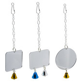 Oglinzi pentru păsări cu clopote metalic Oglindă pentru perusi calopsiți pentru cușcă Jucărie pentru păsări Accesorii pentru cușcă leagăn pentru papagal Conure