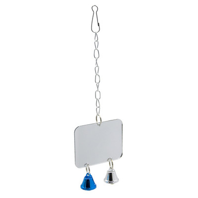 Oglinzi pentru păsări cu clopote metalic Oglindă pentru perusi calopsiți pentru cușcă Jucărie pentru păsări Accesorii pentru cușcă leagăn pentru papagal Conure