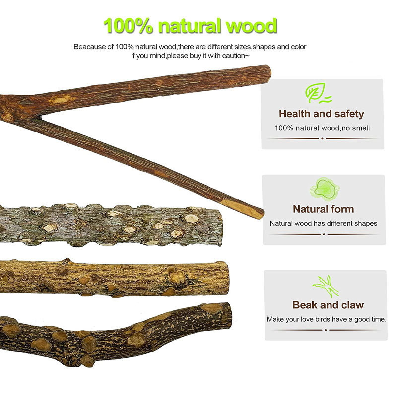 5 bucăți stinghii pentru păsări din lemn natural, bară în picioare, ramură pentru păsări, suport pentru păsări, jucărie pentru papagal, stație de frecat stabilă, accesorii pentru cuști de păsări
