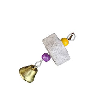 Bird Cage Παιχνίδι Mineral Molar Stone Chewing Toy Σχήμα λουλουδιού Τύπος κρεμαστός με καμπάνες που ηχούν παιχνίδι για Parrot Bird Accessories