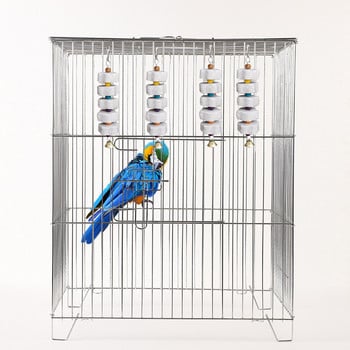 Bird Cage Παιχνίδι Mineral Molar Stone Chewing Toy Σχήμα λουλουδιού Τύπος κρεμαστός με καμπάνες που ηχούν παιχνίδι για Parrot Bird Accessories