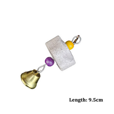 Linnupuuri mänguasi mineraalsest purikivist närimismänguasi, lillekujuline rippuv kellukestega kõlav mänguasi papagoilindude tarvikute jaoks