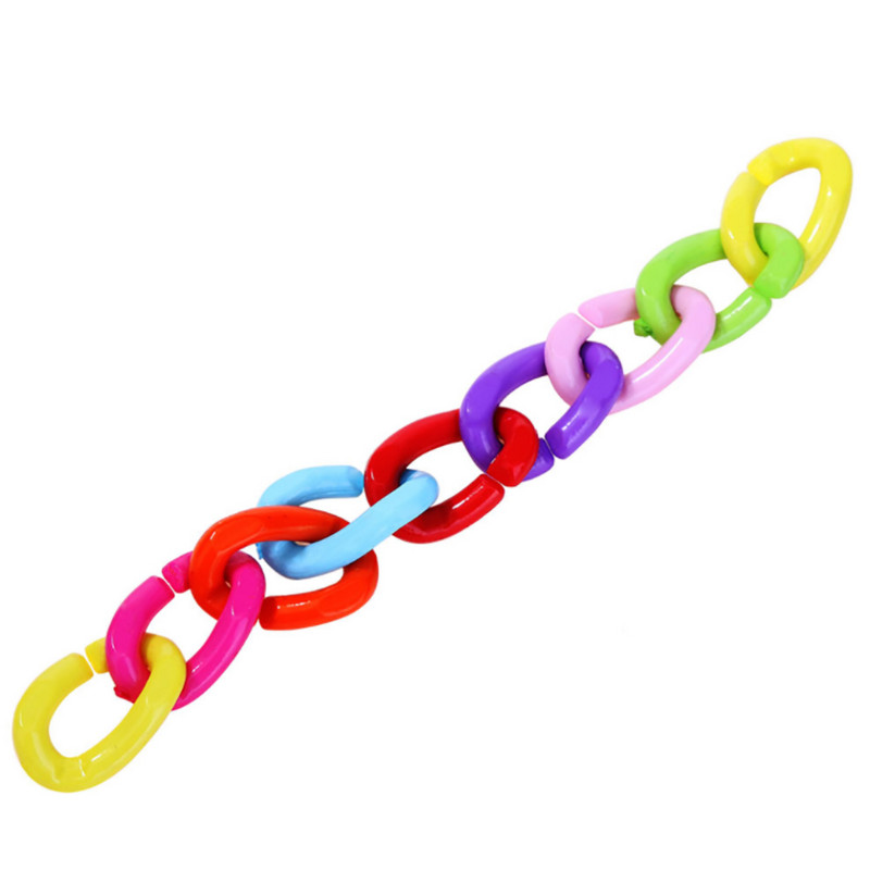 100 bucăți/set jucării drăguțe cu lanț pentru papagal, bricolaj, material plastic, cleme C, cârlige, mușcătură de pasăre, jucărie de mestecat, accesorii pentru cușcă de păsări, jucărie pentru păsări pentru papagal