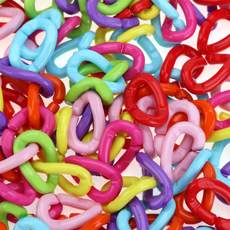 100 bucăți/set jucării drăguțe cu lanț pentru papagal, bricolaj, material plastic, cleme C, cârlige, mușcătură de pasăre, jucărie de mestecat, accesorii pentru cușcă de păsări, jucărie pentru păsări pentru papagal