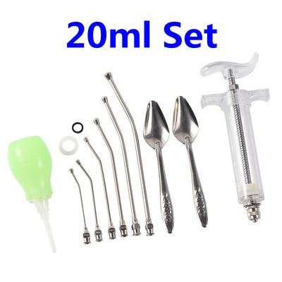 10 ml/20 ml/50 ml lindude käsitsi söötmise süstla komplekt 6 tk kumerate torudega Papagoi tuvi nooruke metallist söötmislusikas ja rehüdraator