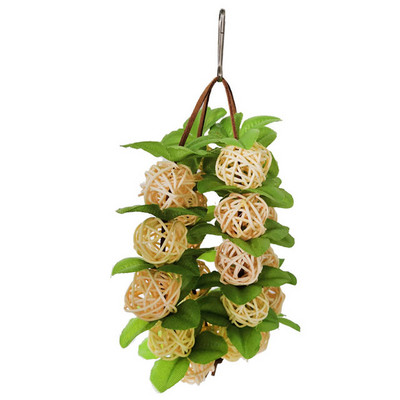 Kućni ljubimac Ptica Papiga Igračke za žvakanje Prirodna trava ispletena sa zvončićima Viseći kavez za ptice Igračka Ljuljačka Penjanje Igranje Privjesak Pribor za ptice