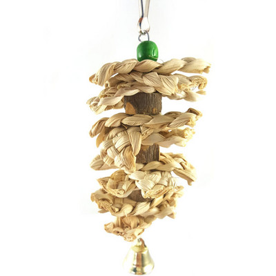 Kućni ljubimac Ptica Papiga Igračke za žvakanje Prirodna trava ispletena sa zvončićima Viseći kavez za ptice Igračka Ljuljačka Penjanje Igranje Privjesak Pribor za ptice