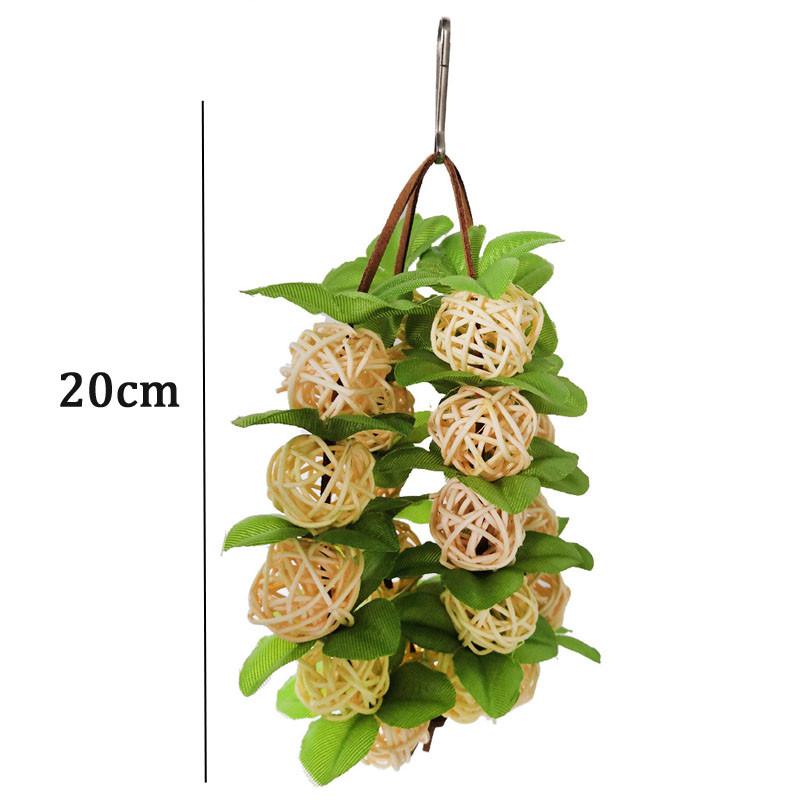 Kućni ljubimac Ptica Papiga Igračke za žvakanje Prirodna trava ispletena sa zvončićima Viseći kavez za ptice Igračka Ljuljačka Penjanje Igranje Privjesak Pribor za ptice