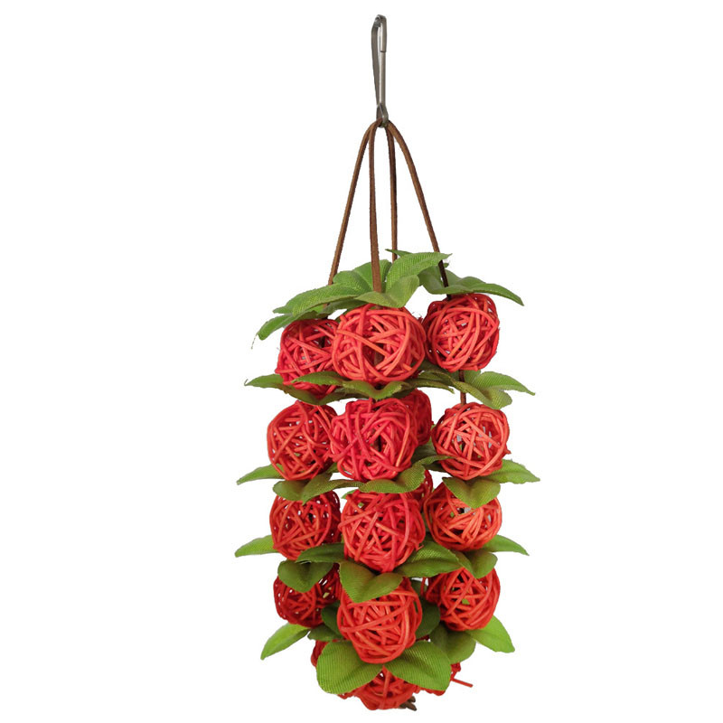 Kućni ljubimac Ptica Papiga Igračke za žvakanje Prirodna trava ispletena sa zvončićima Viseći kavez za ptice Igračka Ljuljačka Penjanje Igranje Privjesak Pribor za ptice