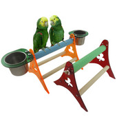 Bird Parrot Grinding Claws Rod Scrub Mingle Grinding Pet birds Stand παπαγάλος τρία ακρυλικά τρίποδα με κύπελλα Για Parrot Bird