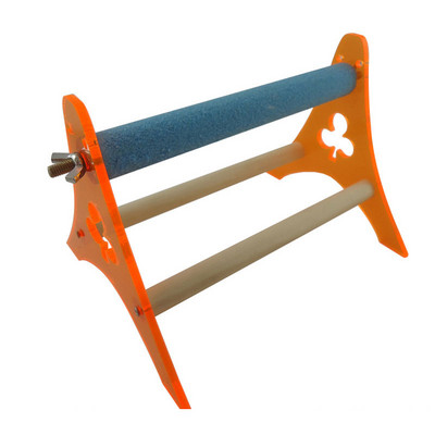 Bird Parrot Grinding Claws Rod Scrub Mingle Grinding Pet birds Stand παπαγάλος τρία ακρυλικά τρίποδα με κύπελλα Για Parrot Bird