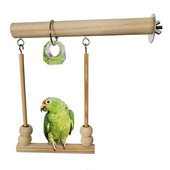 Ξύλινη βάση Bird Parrot Playstand with Chewing Beads Κλουβί Sleeping Stand Play Toys for Budgie Birds Swing Toy