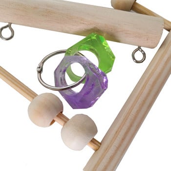 Ξύλινη βάση Bird Parrot Playstand with Chewing Beads Κλουβί Sleeping Stand Play Toys for Budgie Birds Swing Toy