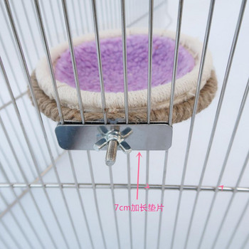 PET Гнездо за птици Ръчно плетено памучно въже Ленено въже Топло гнездо със скоба Аксесоари за клетка за папагал