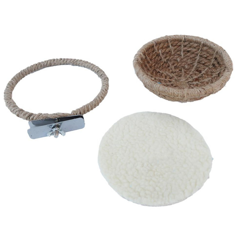 PET Cuib de pasăre frânghie din bumbac tricotată manual Coarda de in cuib cald cu suport Accesorii pentru cuști pentru papagali