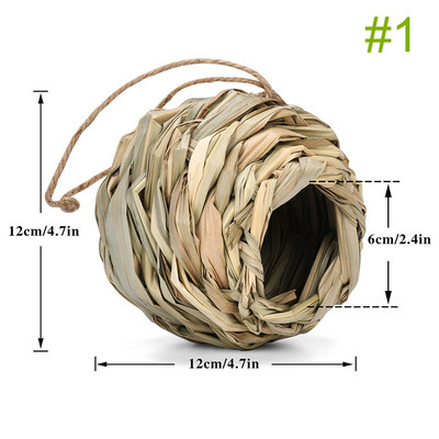 ΖΕΣΤΟ ! Φυσικό γρασίδι Straw Bird`s Nest Bird Cage Bird House Egg Cage Στολίδι προσομοίωσης αυλής εξωτερικού κήπου