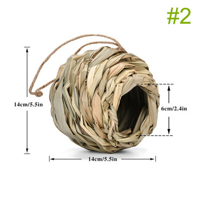ΖΕΣΤΟ ! Φυσικό γρασίδι Straw Bird`s Nest Bird Cage Bird House Egg Cage Στολίδι προσομοίωσης αυλής εξωτερικού κήπου