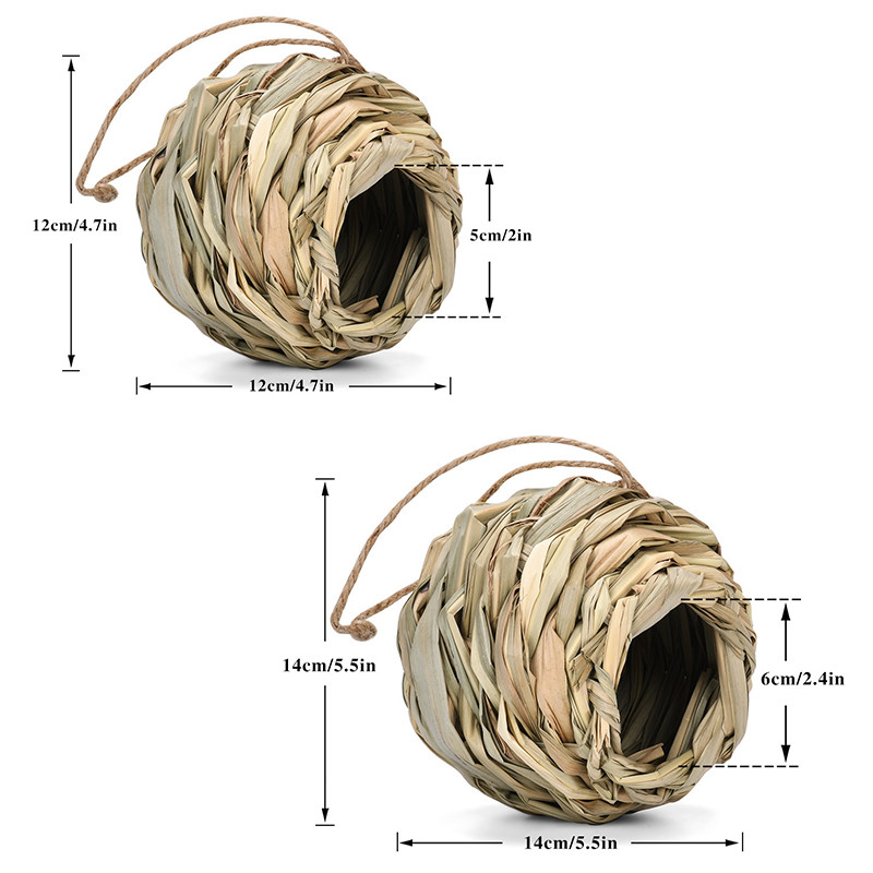 ΖΕΣΤΟ ! Φυσικό γρασίδι Straw Bird`s Nest Bird Cage Bird House Egg Cage Στολίδι προσομοίωσης αυλής εξωτερικού κήπου