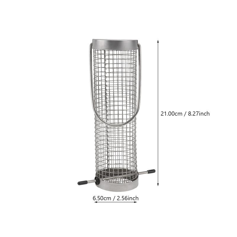 1kom hranilica za ptice od nehrđajućeg čelika, vanjski viseći kavez za hranjenje, alat za hranjenje ptica, srebrna hranilica za ptice, dozator za vrtne ukrase na drvetu