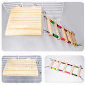 Κούνια σκάλας αναρρίχησης με ξύλινο παπαγάλο Παίξτε παιχνίδια χάμστερ Πουλιά κρεμαστή γέφυρα Άσκηση Βάση Πέρκα Πλατφόρμα Αξεσουάρ κλουβιού πουλιών