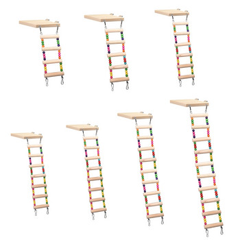 Κούνια σκάλας αναρρίχησης με ξύλινο παπαγάλο Παίξτε παιχνίδια χάμστερ Πουλιά κρεμαστή γέφυρα Άσκηση Βάση Πέρκα Πλατφόρμα Αξεσουάρ κλουβιού πουλιών