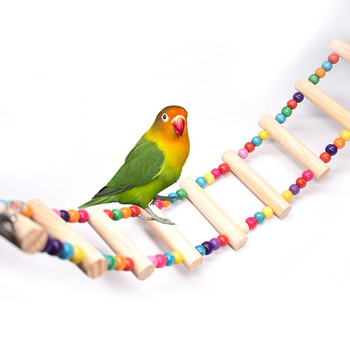 Κούνια σκάλας αναρρίχησης με ξύλινο παπαγάλο Παίξτε παιχνίδια χάμστερ Πουλιά κρεμαστή γέφυρα Άσκηση Βάση Πέρκα Πλατφόρμα Αξεσουάρ κλουβιού πουλιών