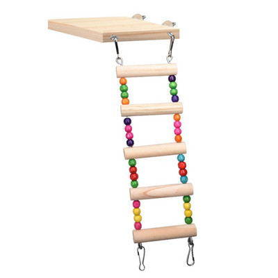 Κούνια σκάλας αναρρίχησης με ξύλινο παπαγάλο Παίξτε παιχνίδια χάμστερ Πουλιά κρεμαστή γέφυρα Άσκηση Βάση Πέρκα Πλατφόρμα Αξεσουάρ κλουβιού πουλιών