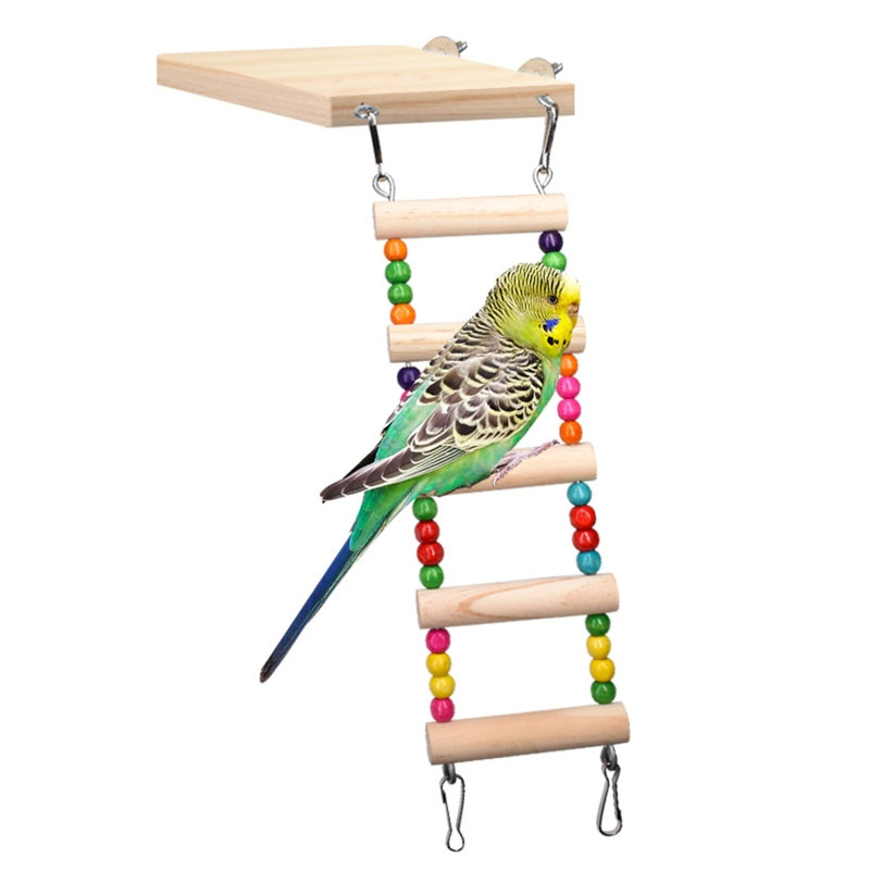 Κούνια σκάλας αναρρίχησης με ξύλινο παπαγάλο Παίξτε παιχνίδια χάμστερ Πουλιά κρεμαστή γέφυρα Άσκηση Βάση Πέρκα Πλατφόρμα Αξεσουάρ κλουβιού πουλιών