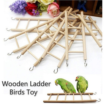 Parrot Wooden Ladder Bird Toy Climbing Bird Ladders Parrot Hamster Toys Scratcher HandCraft Birdcage κρεμαστή διακόσμηση